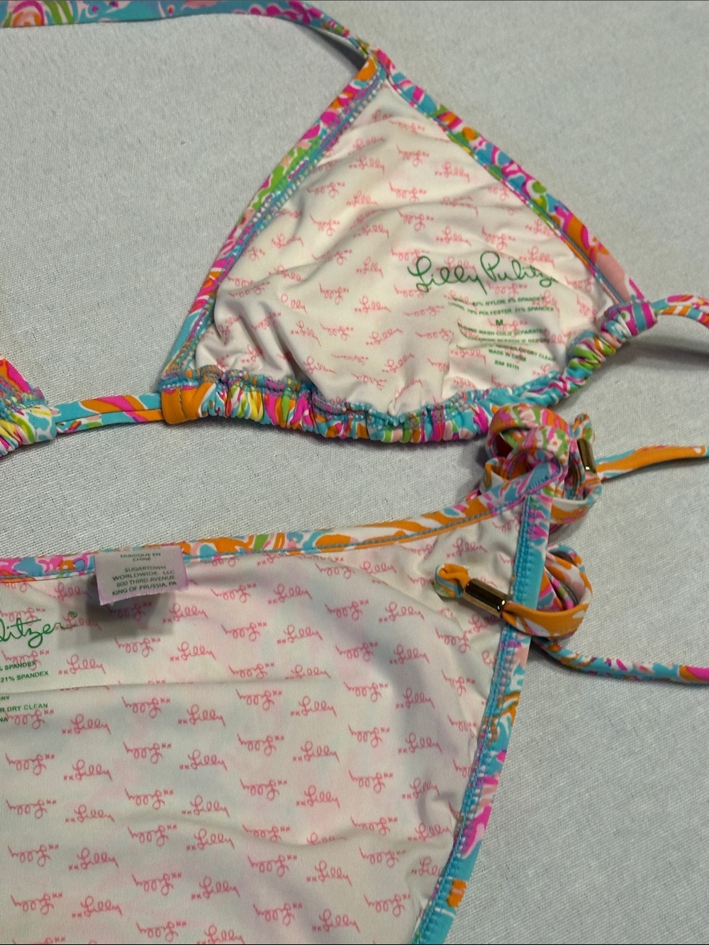 Lilly Pulitzer Splash Dance Multicolor Tropical Print String Bikini - Picture 9 of 11
